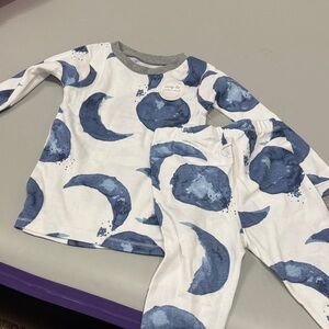 Burt's Bees Blue Moon Print Kids Pajama Set